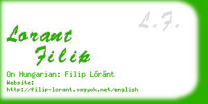 lorant filip business card