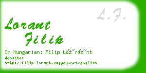 lorant filip business card